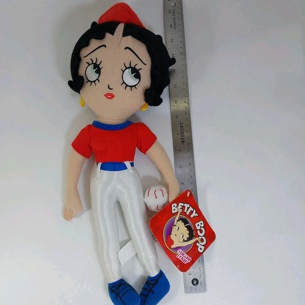 BETTY BOOP SOFT PLUSH DOLL SOFTBALL BASEBALL SPORT GIRL 16